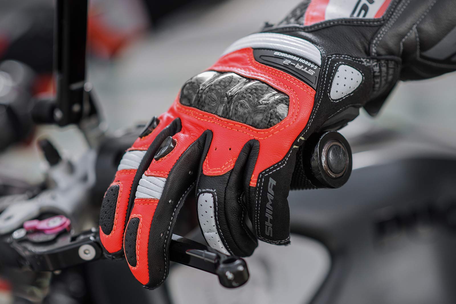 SHIMA STR-2 Motorcycle Gloves Men Leather Biker Armoured Ventilated Protectors Sliders Racing Powersports Motorsport - Image 5