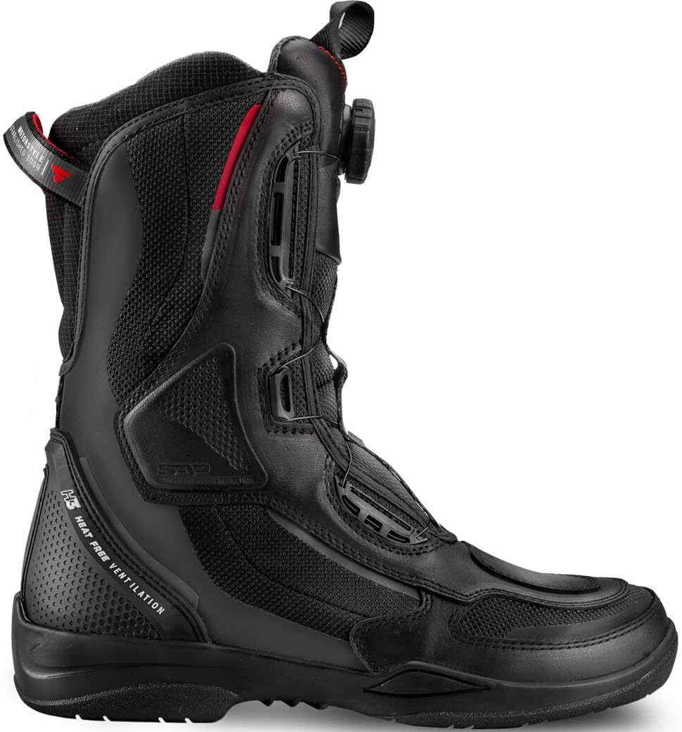 SHIMA STRATO LADY Motorcycle Boots for Women - Vented, Reinforced Lightweight Long Biker Riding Boots with ATOP Fast-Closure System, Ankle Protection, Non-slip Sole, Reflective Panels (Black, 7,5) - Image 3