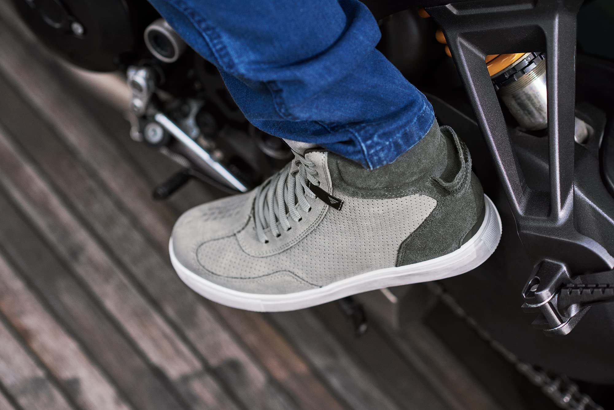 SHIMA SX-2 Evo Motorcycle Riding Shoes Men Boots Ventilated Leather Street Summer Suede Sport Stealth Touring Shoe Moto Footwear Bikers Powersports (Mens, Grey, 10.5) - Image 8
